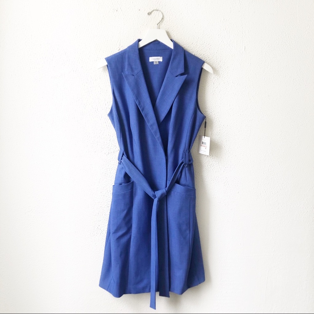 Calvin Klein | Chambray Sleeveless Wrap Dress 12